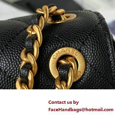 Chanel Grained Calfskin  &  Gold-Tone Metal Chain Flap Bag AS4431 Black 2023